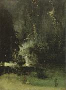 James Mcneill Whistler nocturne in black and gold the falling rocket oil painting artist